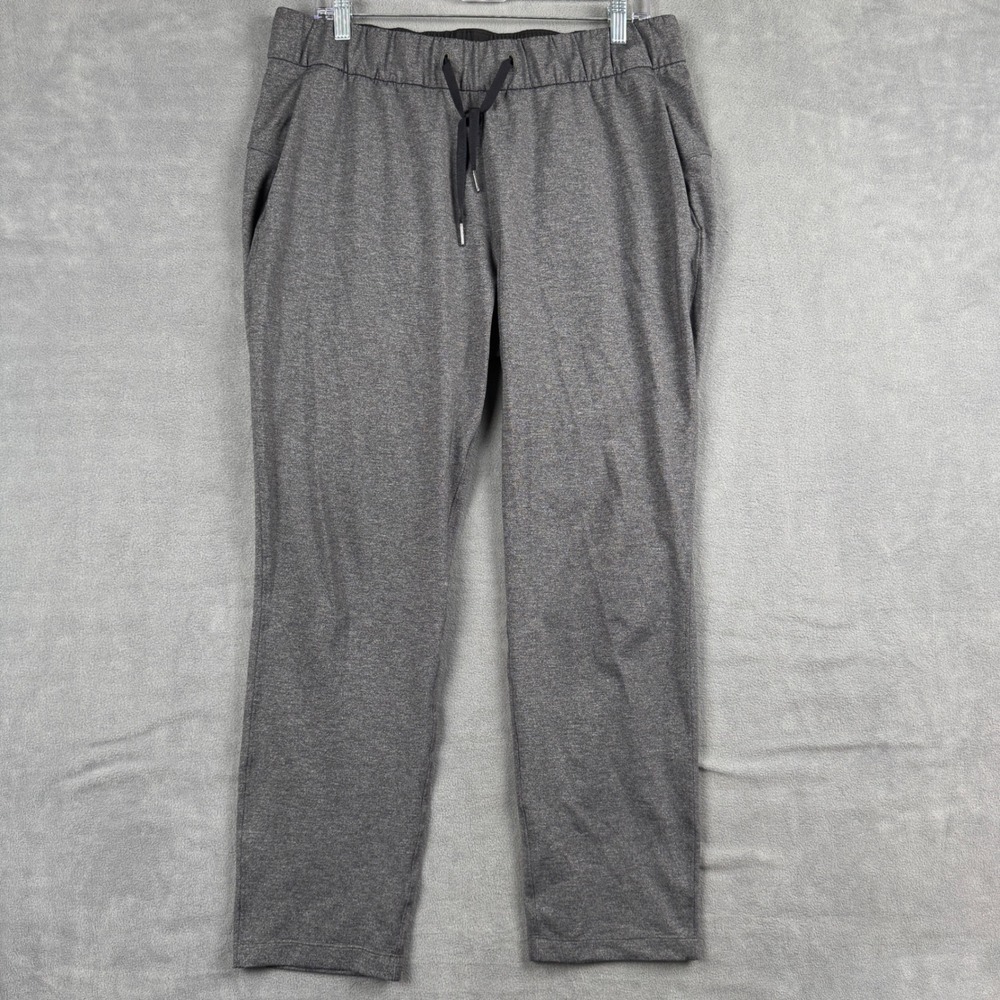 Lululemon On The Fly Pant 7/8 Heathered Charcoal Grey Drawstring Size 10